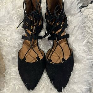 Elegant Black Lace-Up Women's Shoes